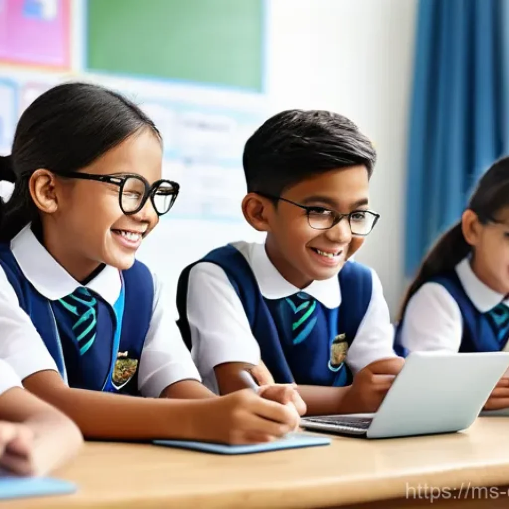 교육용 소프트웨어 - **Prompt 1: Engaging Digital Classroom with Gamified Learning**
"A vibrant and modern classroom ...