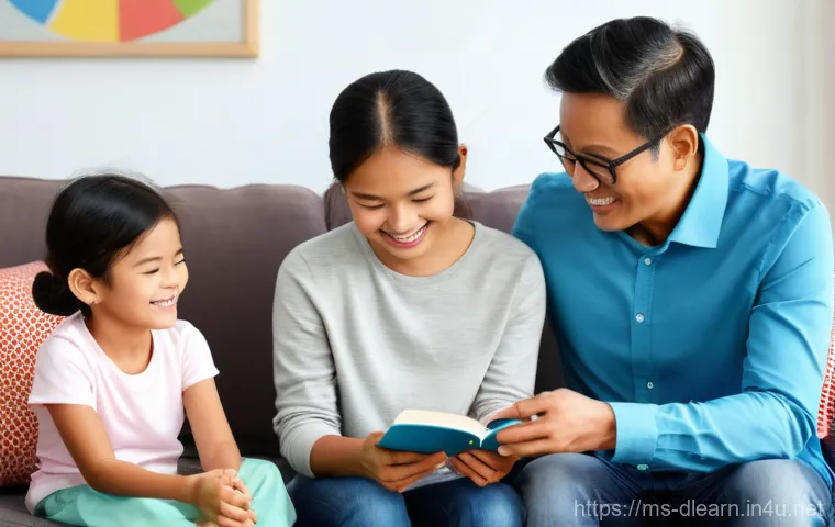 학습 성과 측정 - **Prompt:** "A vibrant illustration of a diverse Malaysian family in a cozy living room. A primary s...